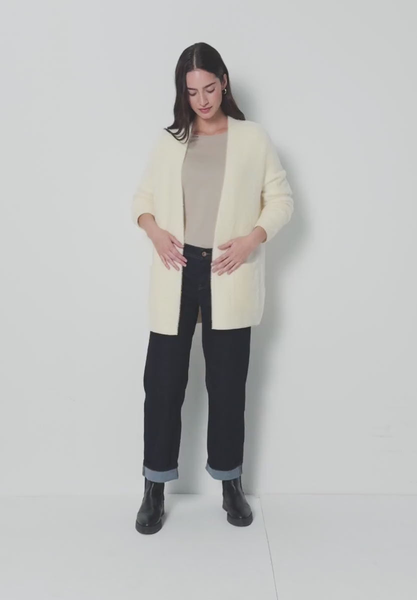 Fjädergarn kofta från Street One, cremevit