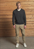 Stickad tröja med v-ringning Street One Herr, antracit grå