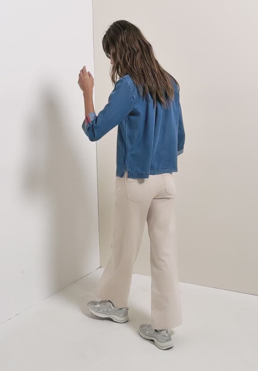 Blus i denim-look från Cecil