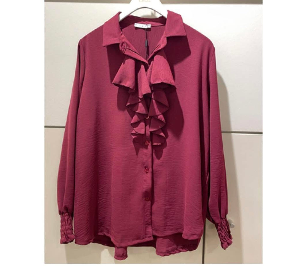 Volangblus i bärig nyans från Caramelle