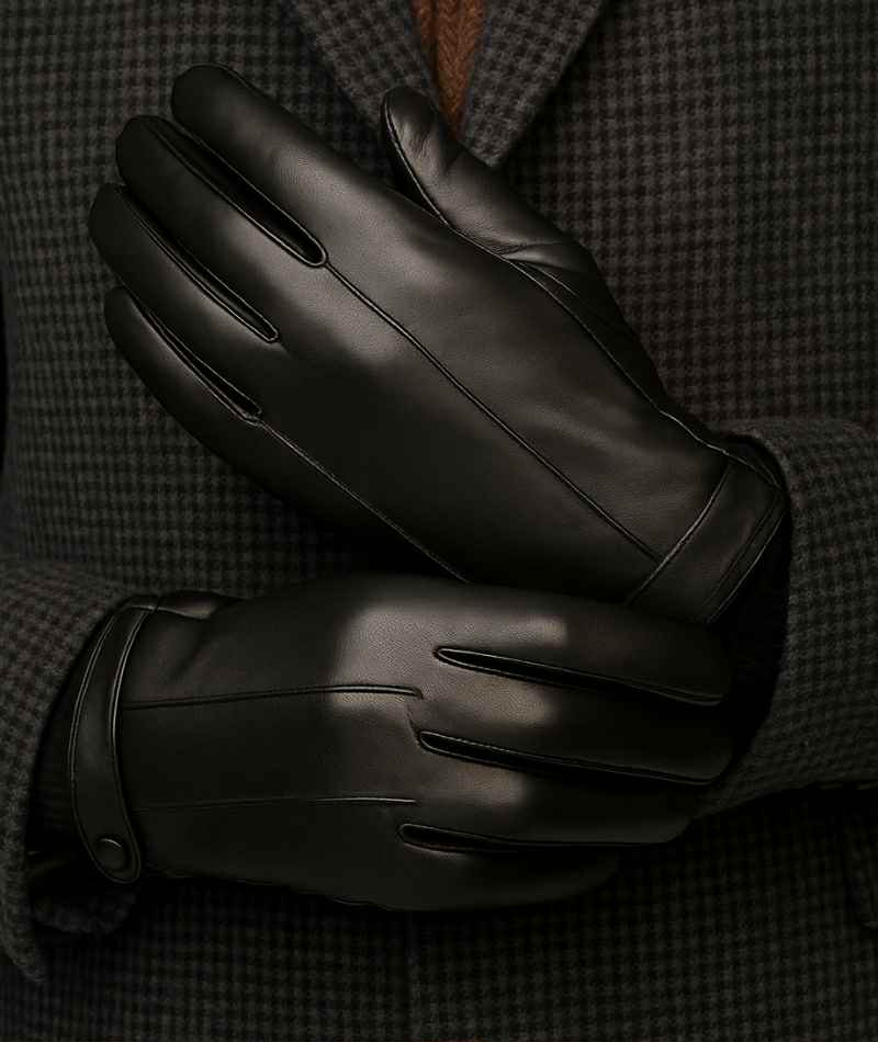 Svarta Skinnhandskar i Äkta Läder , herr