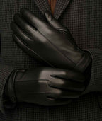 Svarta Skinnhandskar i Äkta Läder , herr